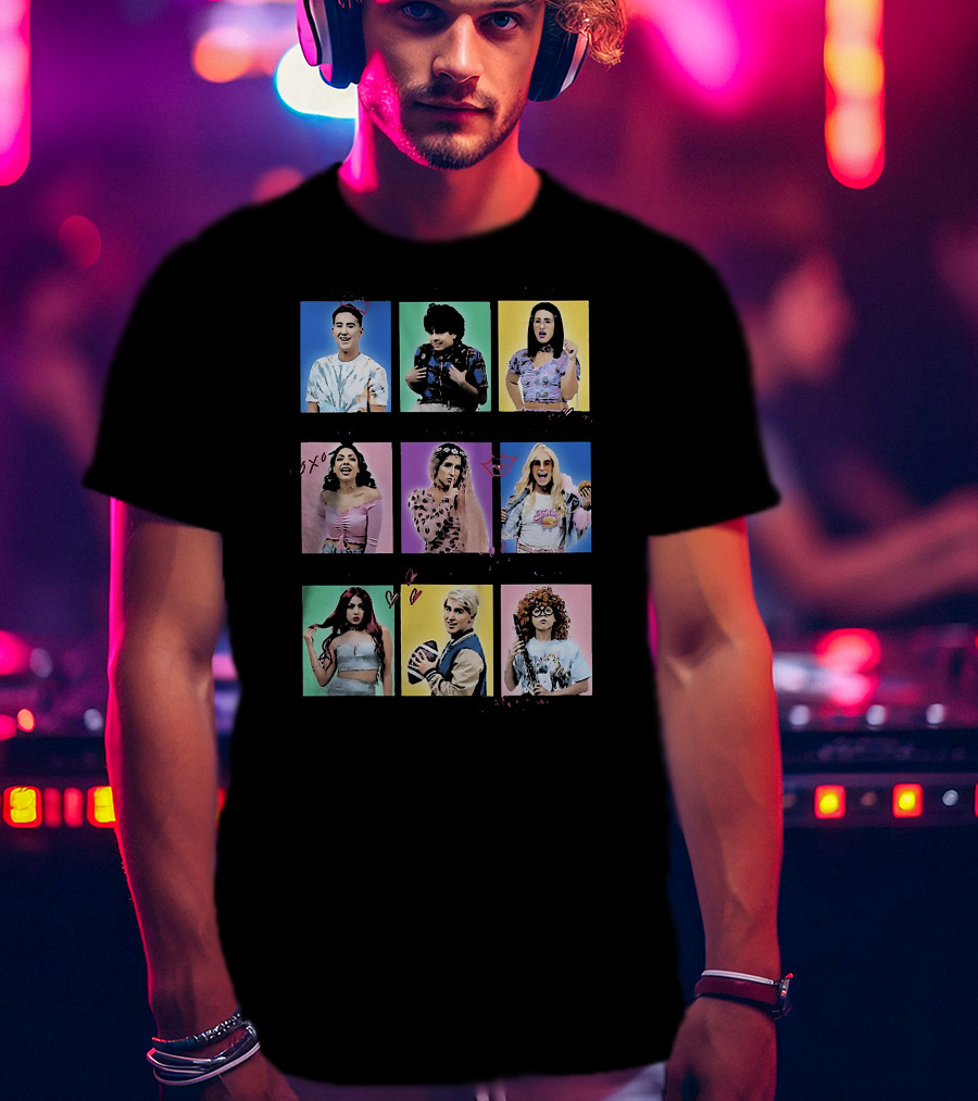 Bvh Varsity Colorful Iconic Characters Collage T-Shirt