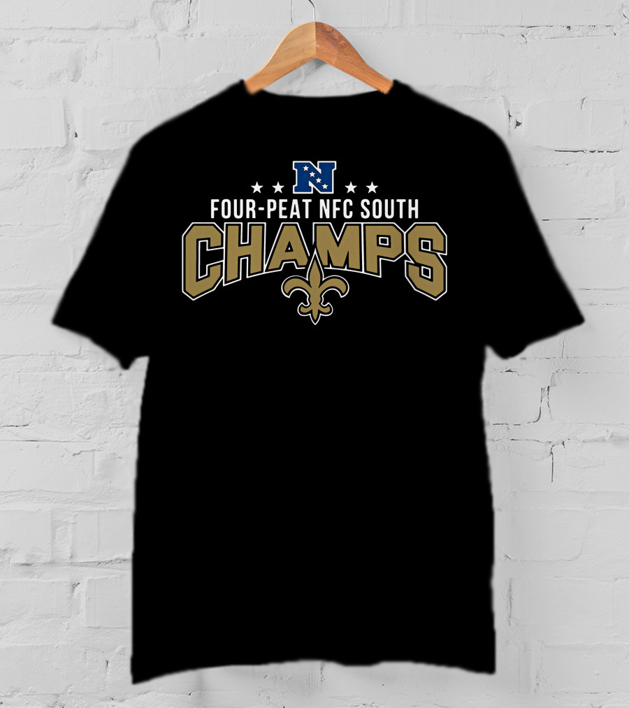 N Four Peat NFC South Champs Fleur De Lis T-Shirt