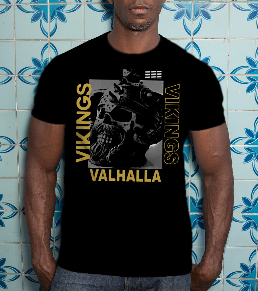 Vikings Skull Valhalla T-Shirt