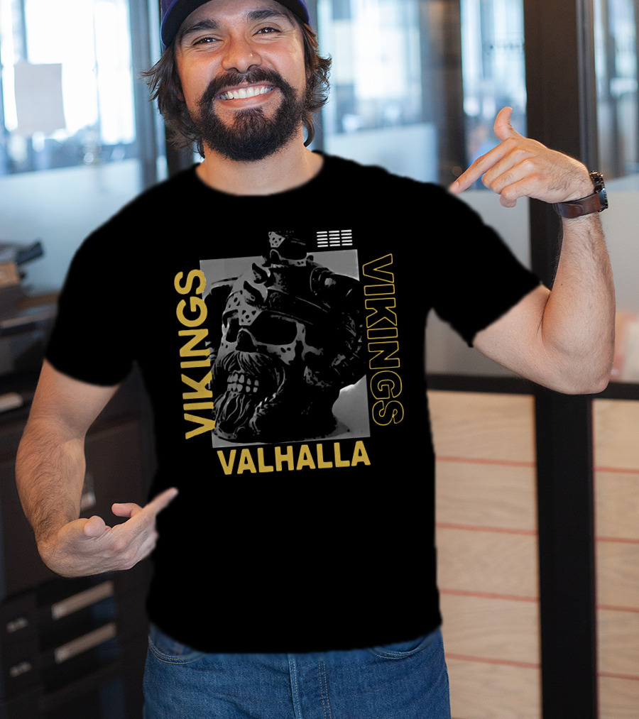 Vikings Skull Valhalla T-Shirt