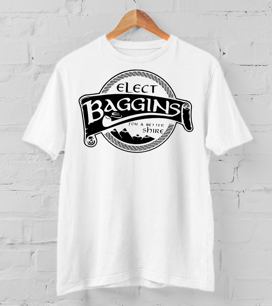 Elect Baggins For A Better Shire Middle Earth Hobbit Campaign T-Shirt