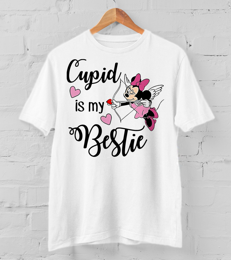 Cupid Is My Bestie Minnie Mouse Hearts T-Shirt
