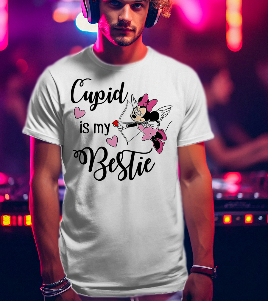 Cupid Is My Bestie Minnie Mouse Hearts T-Shirt