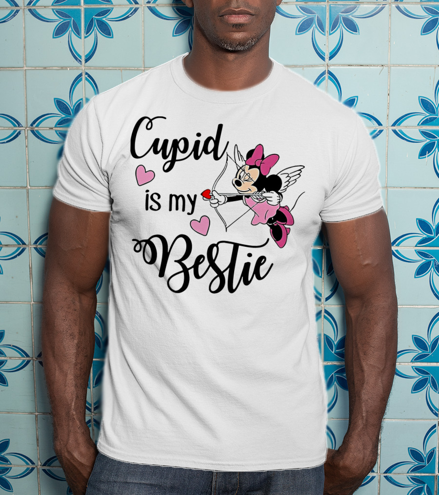 Cupid Is My Bestie Minnie Mouse Hearts T-Shirt