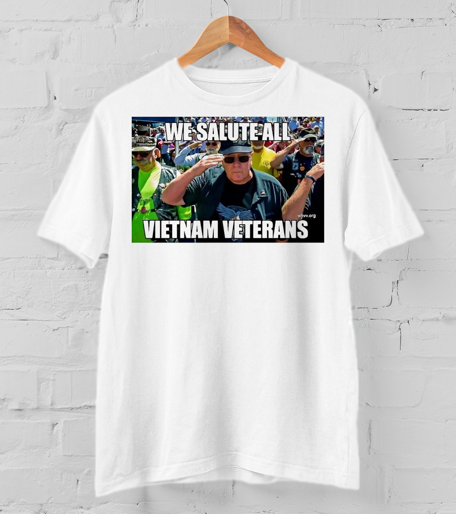 We Salute All Vietnam Veterans Vva.org USA Patriotic Honor Military Tribute Saluting Soldiers T-Shirt