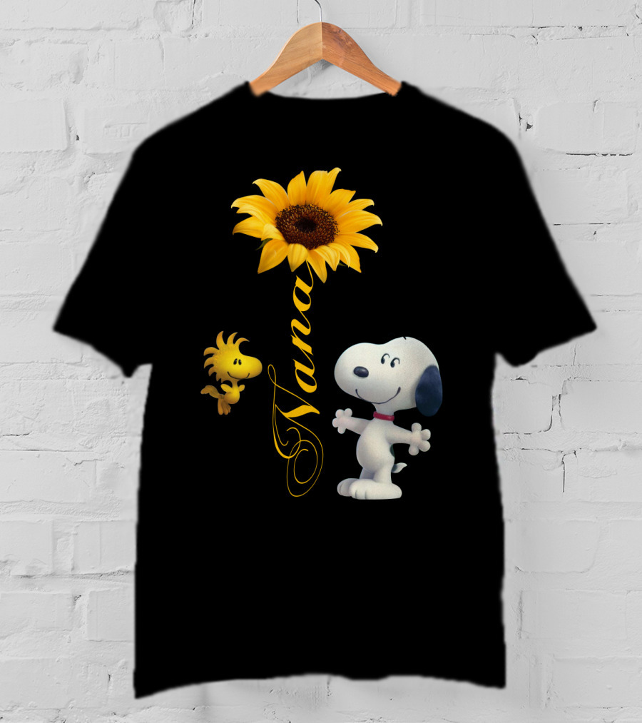 Nana Sunflower With Snoopy And Woodstock Peanuts T-Shirt