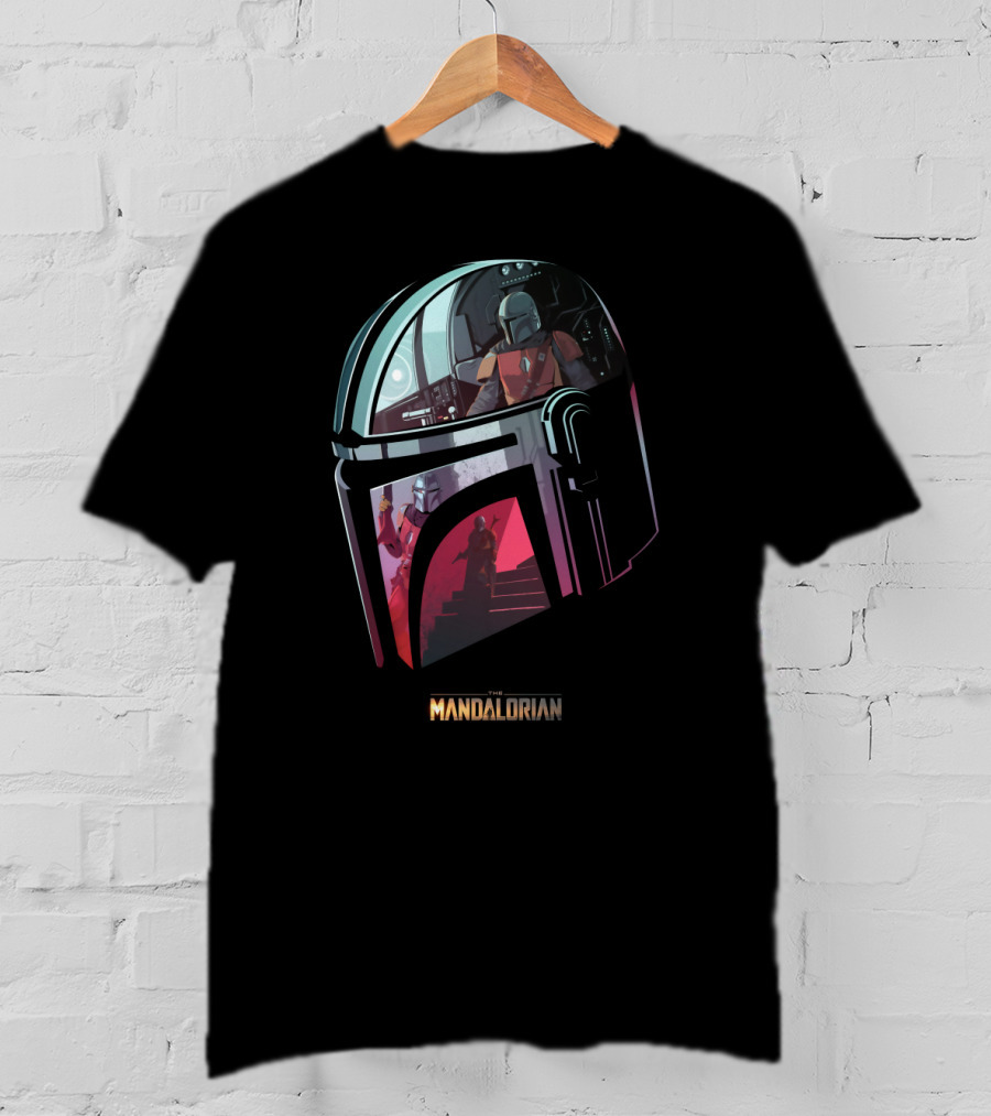 The Mandalorian Helmet Reflection Scene T-Shirt