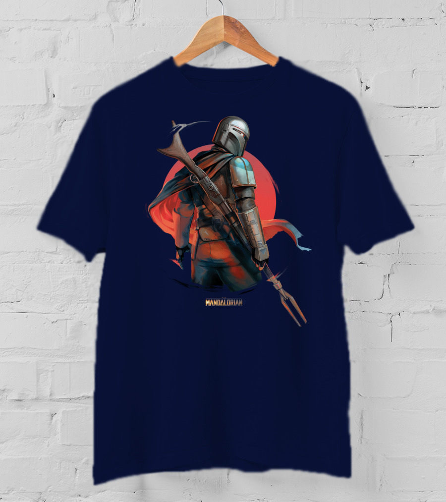 Mandalorian Warrior In Front Of Red Sun T-Shirt