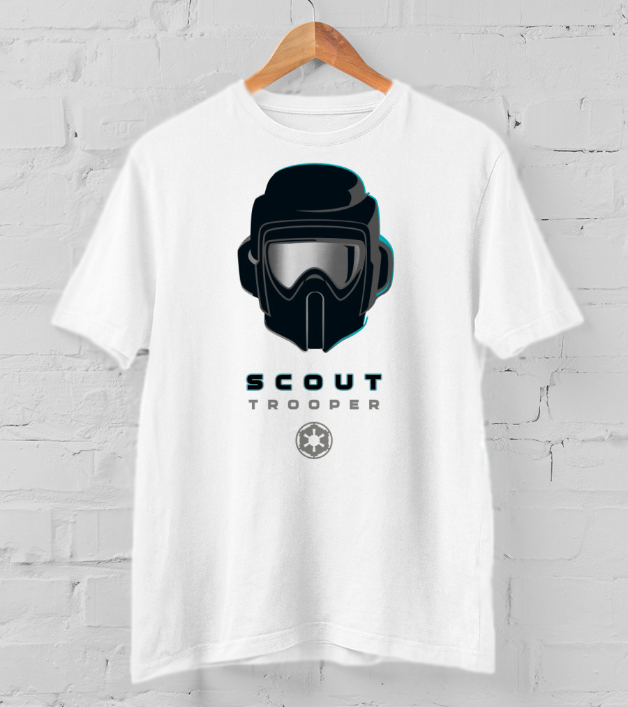 Scout Trooper Helmet With Galactic Empire Emblem T-Shirt