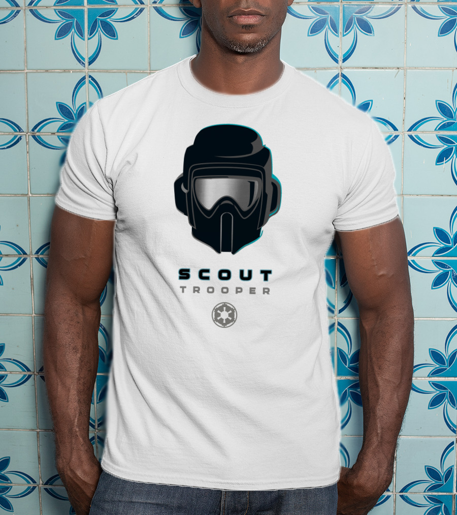 Scout Trooper Helmet With Galactic Empire Emblem T-Shirt