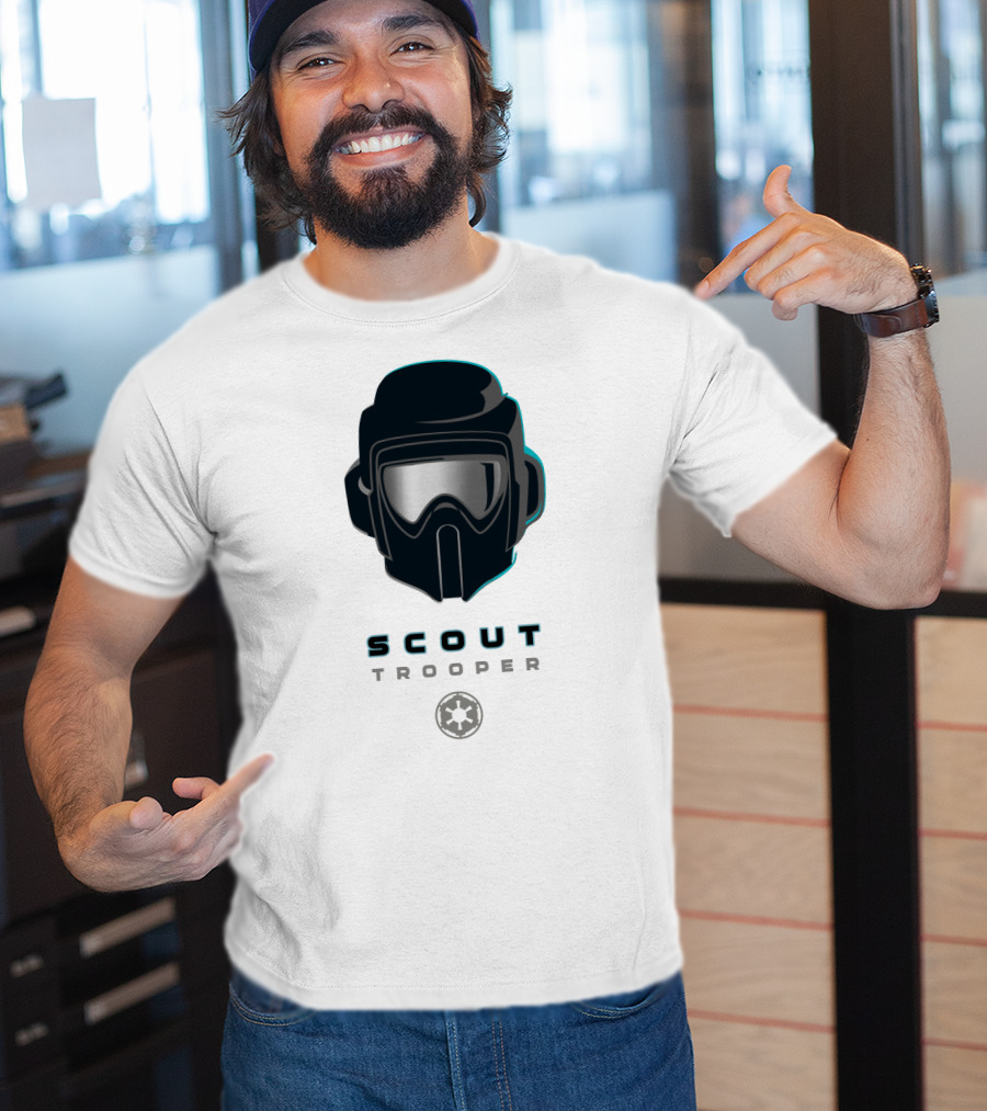Scout Trooper Helmet With Galactic Empire Emblem T-Shirt