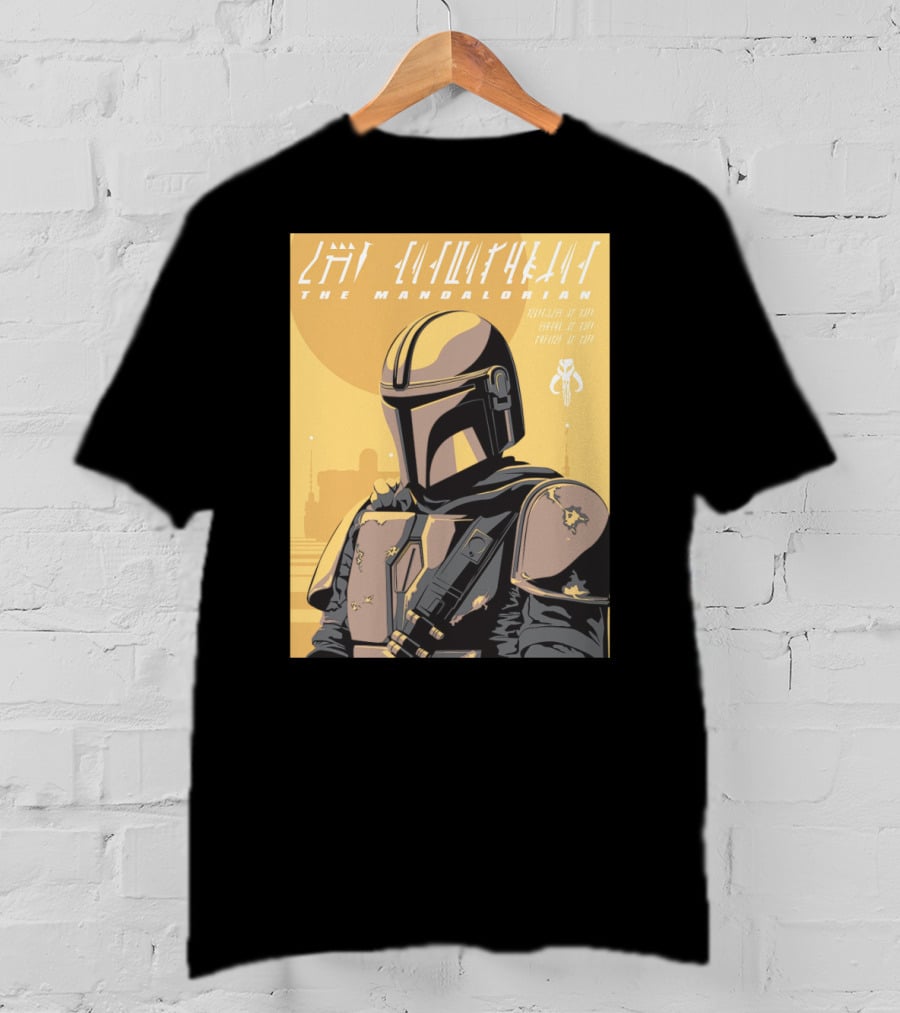 The Mandalorian Cell Shade Star Wars Bounty Hunter Art Deco T-Shirt