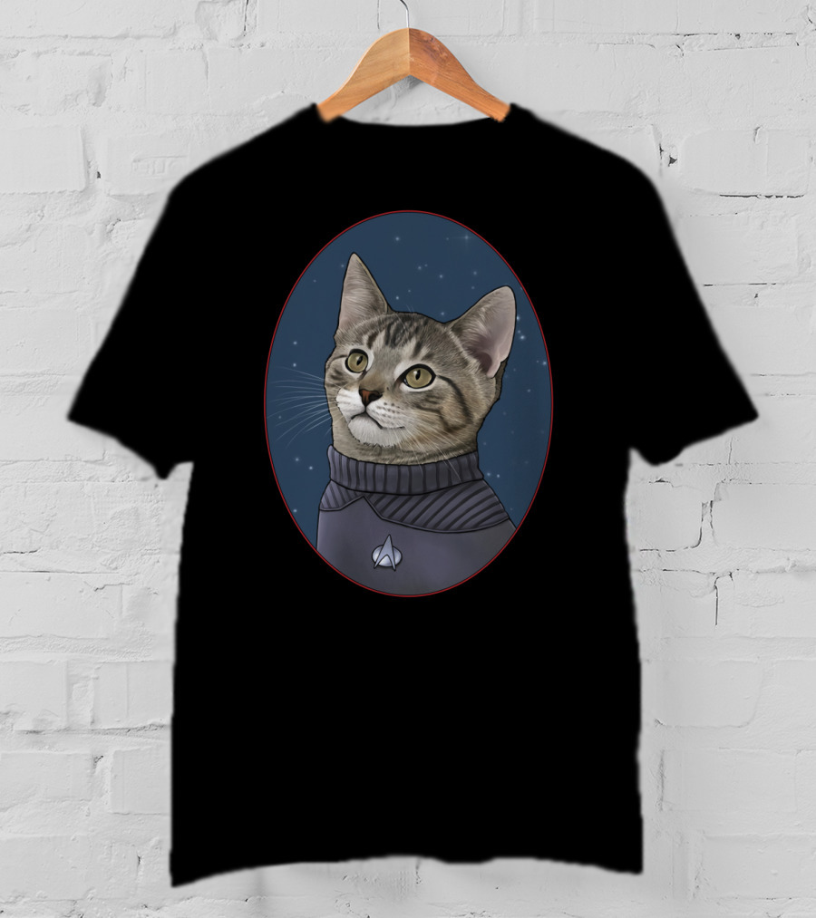 Wesley Cat Starfleet Uniform Star Trek Feline Commander T-Shirt