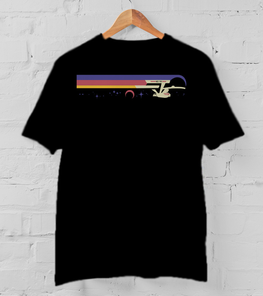 NCC-1701 Retro Warp Drive Starship Adventure T-Shirt