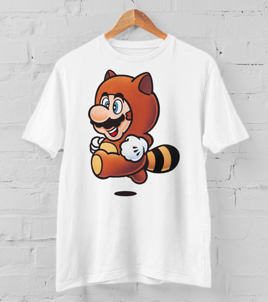 Tanooki Mario Super Leaf Power-Up Classic Look T-Shirt