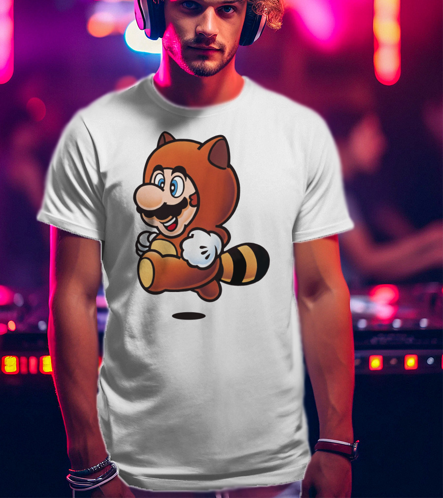Tanooki Mario Super Leaf Power-Up Classic Look T-Shirt