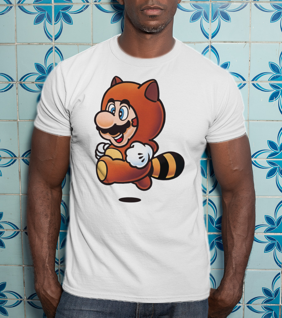 Tanooki Mario Super Leaf Power-Up Classic Look T-Shirt