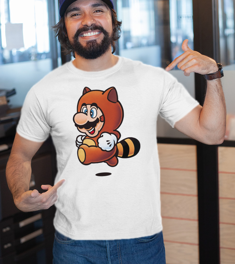 Tanooki Mario Super Leaf Power-Up Classic Look T-Shirt