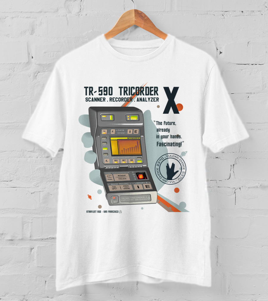 TR-590 Tricorder X Scanner Recorder Analyzer Star Trek Fascinating T-Shirt