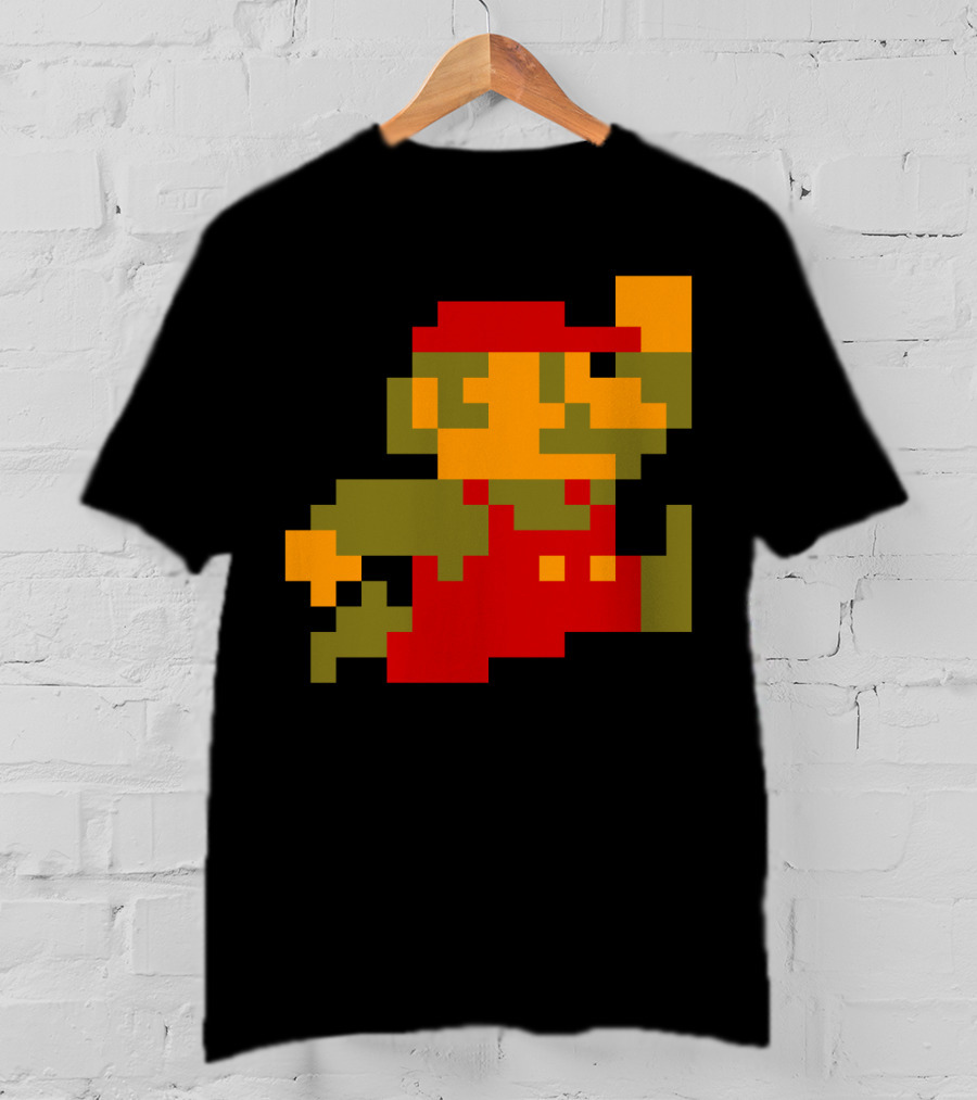 Classic 8-Bit Mario Pixel Art Character T-Shirt