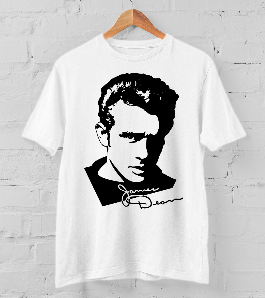 James Dean Portrait With Signature T-Shirt