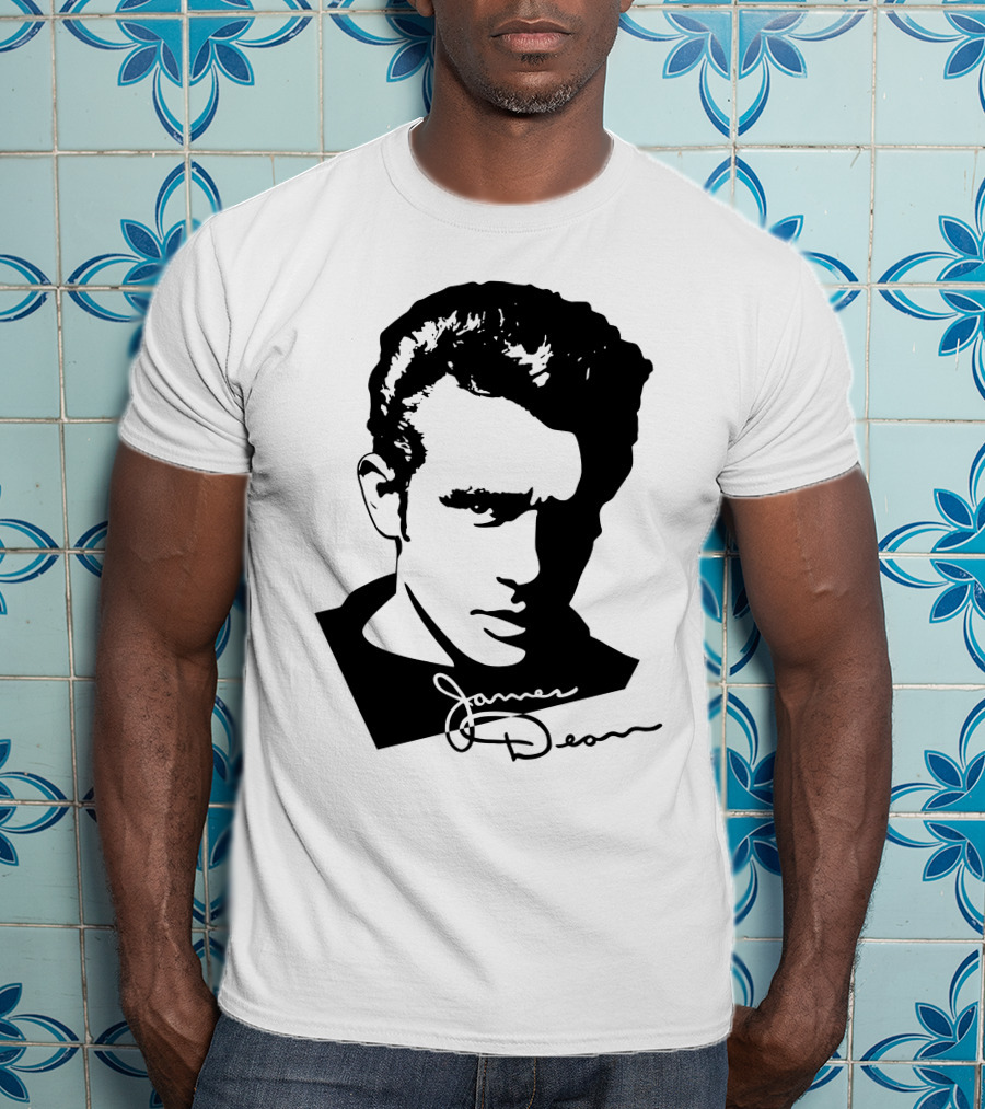 James Dean Portrait With Signature T-Shirt