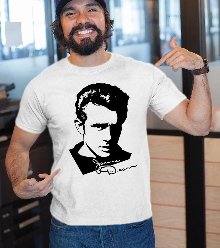 James Dean Portrait With Signature T-Shirt
