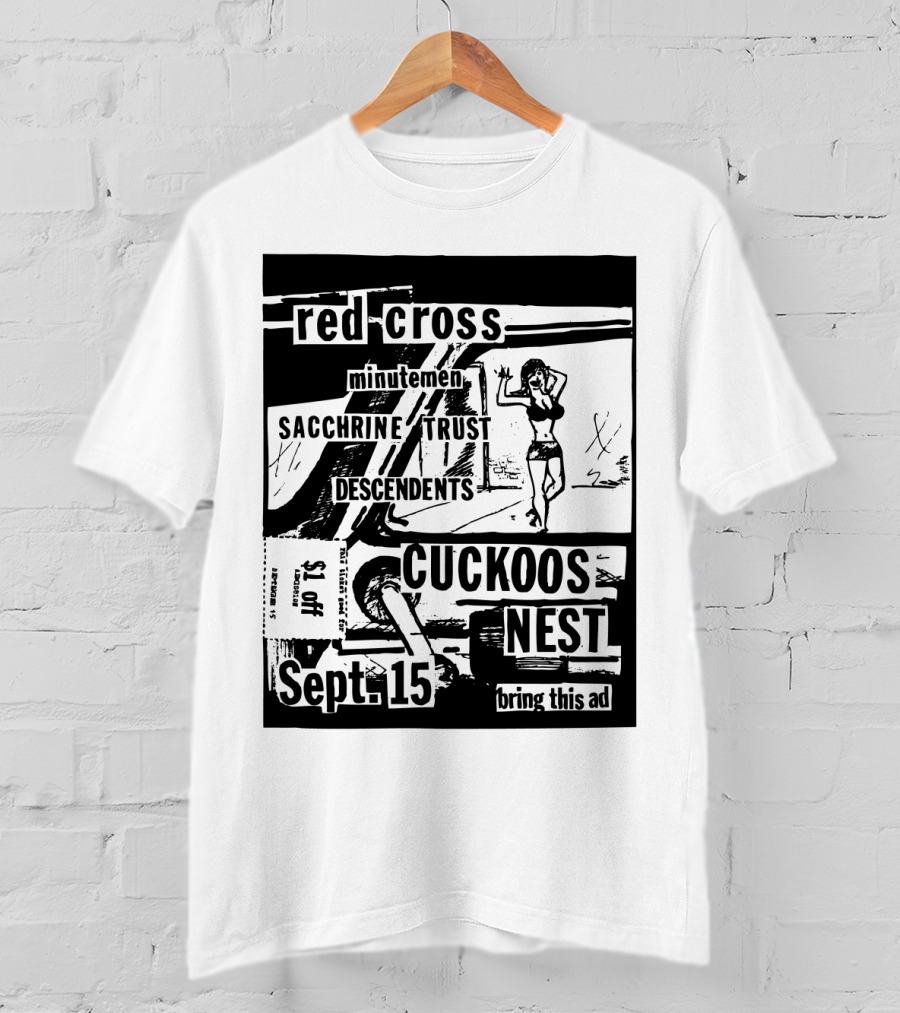 Red Cross Minutemen Sacchrine Trust Descendents Cuckoos Nest Sept 15 T-Shirt
