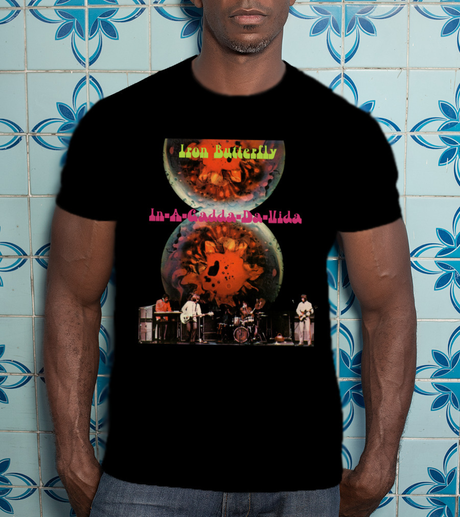 Iron Butterfly In-A-Gadda-Da-Vida Album Cover Retro Band Performance T-Shirt