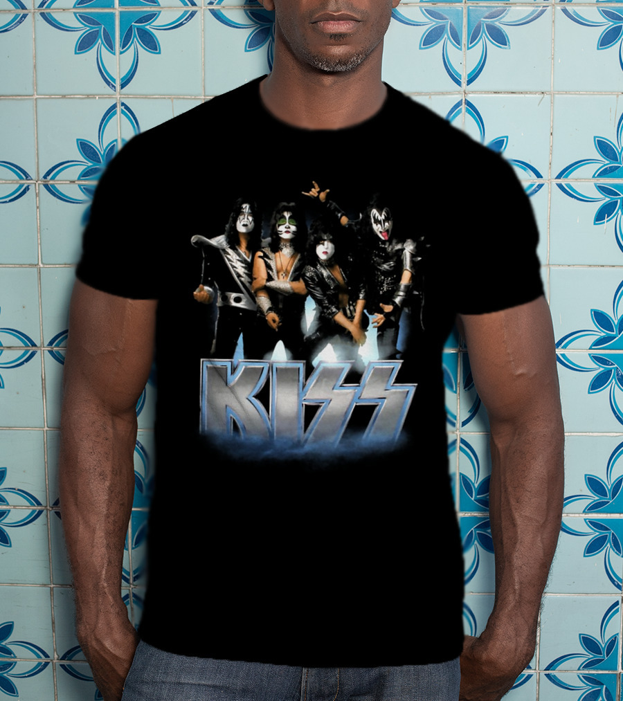 KISS Band Iconic Rock Group Members Face Paint And Costumes T-Shirt