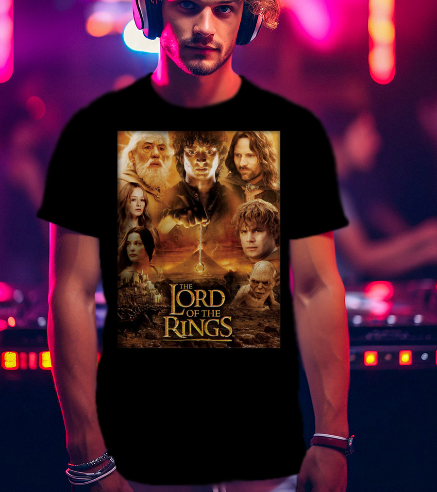 The Lord Of The Rings Gandalf Frodo Aragorn Sam Gollum Movie T-Shirt