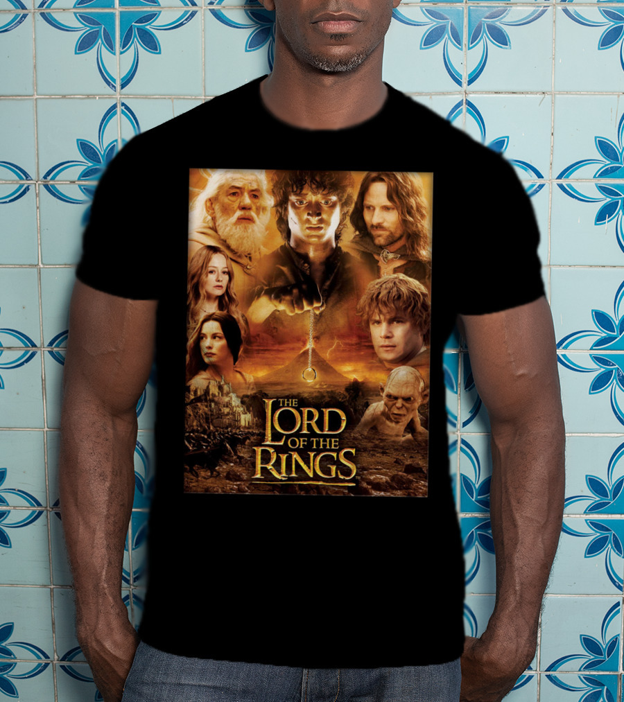The Lord Of The Rings Gandalf Frodo Aragorn Sam Gollum Movie T-Shirt