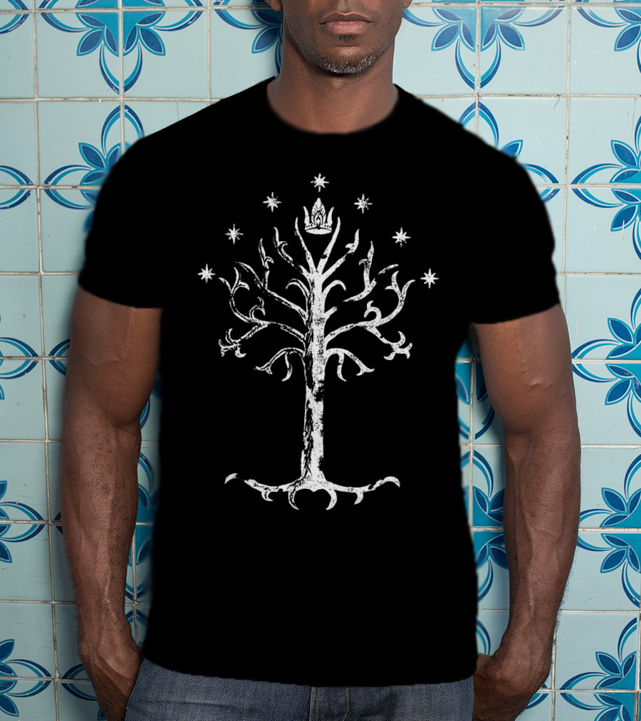 Lord Of The Rings Gondor White Tree And Stars T-Shirt