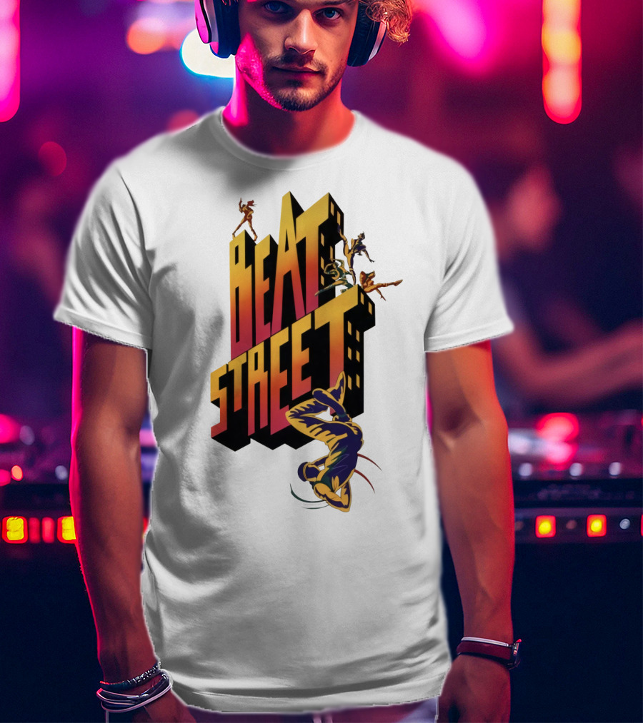 Beat Street Breakdancing Silhouette Graffiti Style Retro T-Shirt