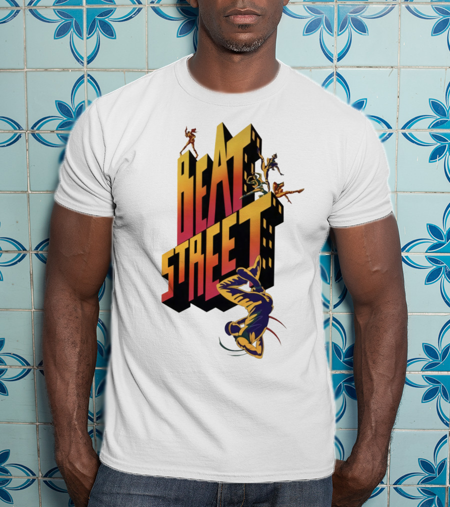 Beat Street Breakdancing Silhouette Graffiti Style Retro T-Shirt