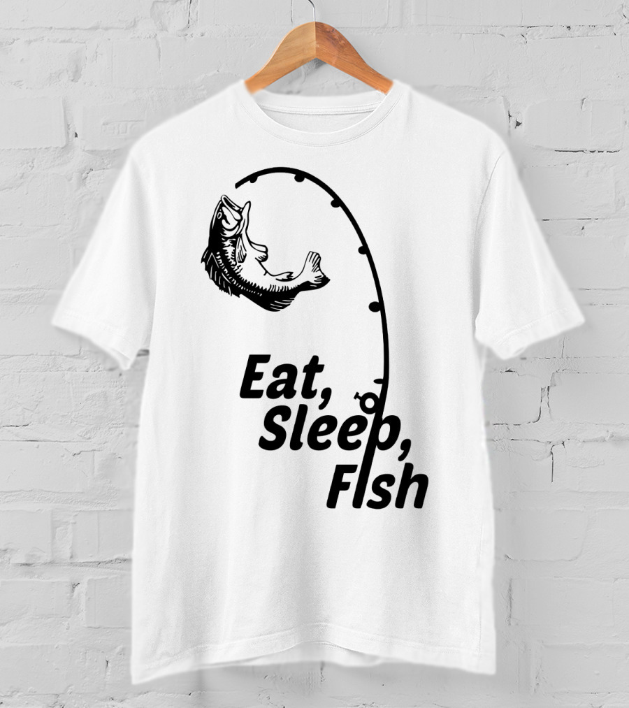 Eat Sleep Fish Fishing Rod And Jumping Fish T-Shirt