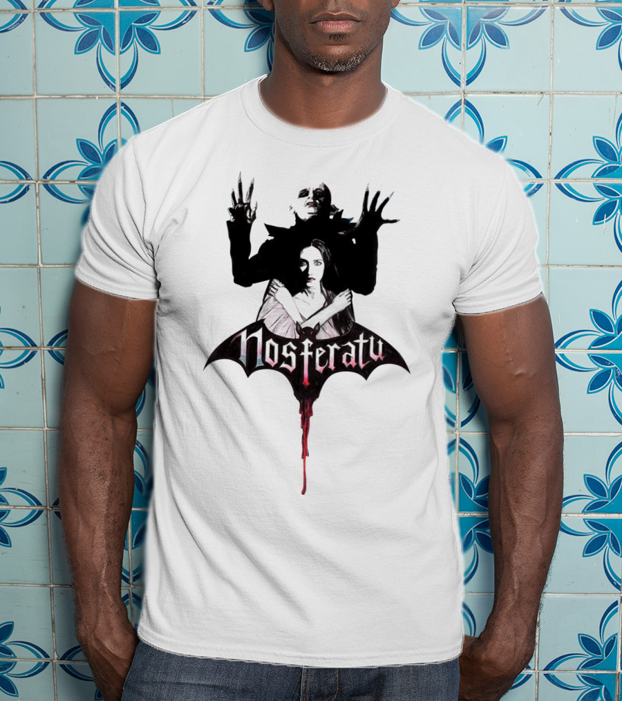 Nosferatu Vampyre Gothic Horror Illustration With Vampire And Woman T-Shirt
