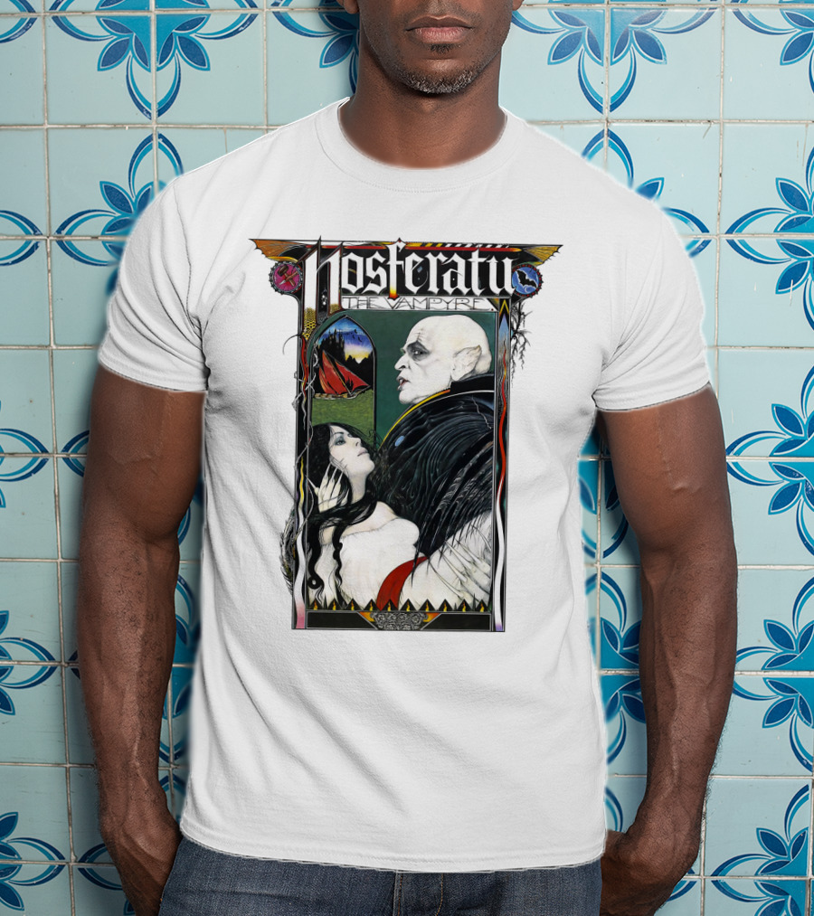 Nosferatu The Vampire Horror Classic Design With Gothic Imagery And Dramatic Portraits T-Shirt