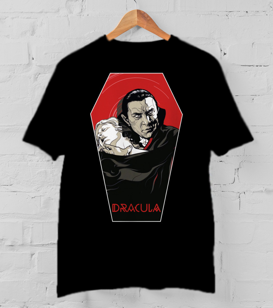 Dracula 1931 Bela Lugosi Vampire Horror Coffin Red Black Iconic Film T-Shirt