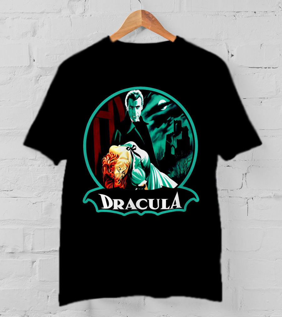 Dracula Bela Lugosi Vintage Horror Gothic Castle Dark Moonlit Night T-Shirt