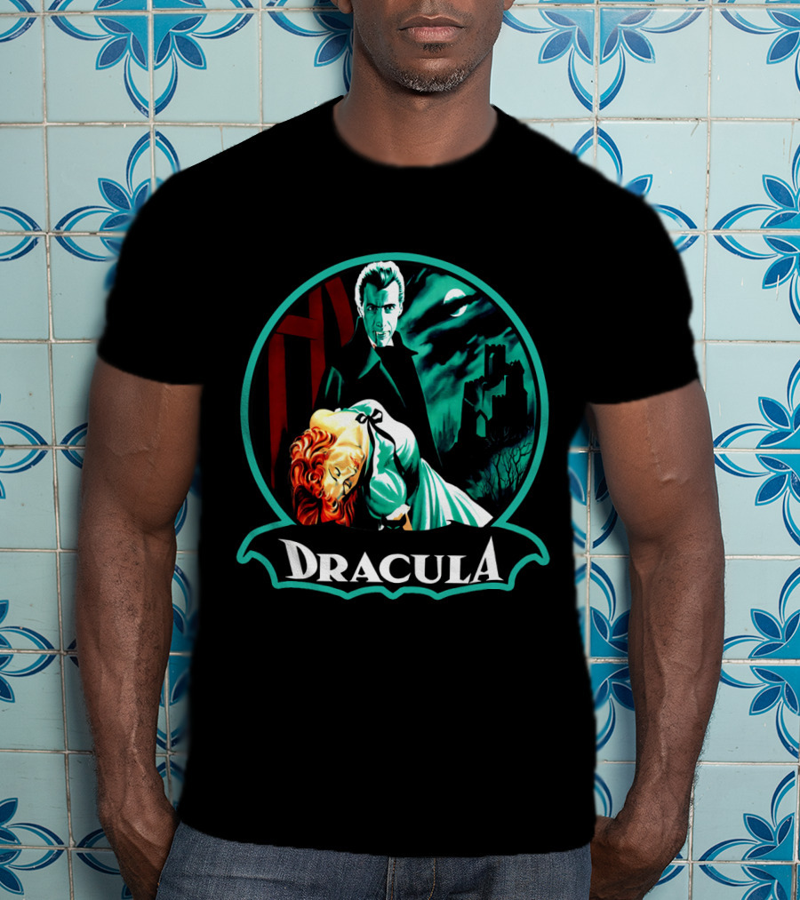 Dracula Bela Lugosi Vintage Horror Gothic Castle Dark Moonlit Night T-Shirt
