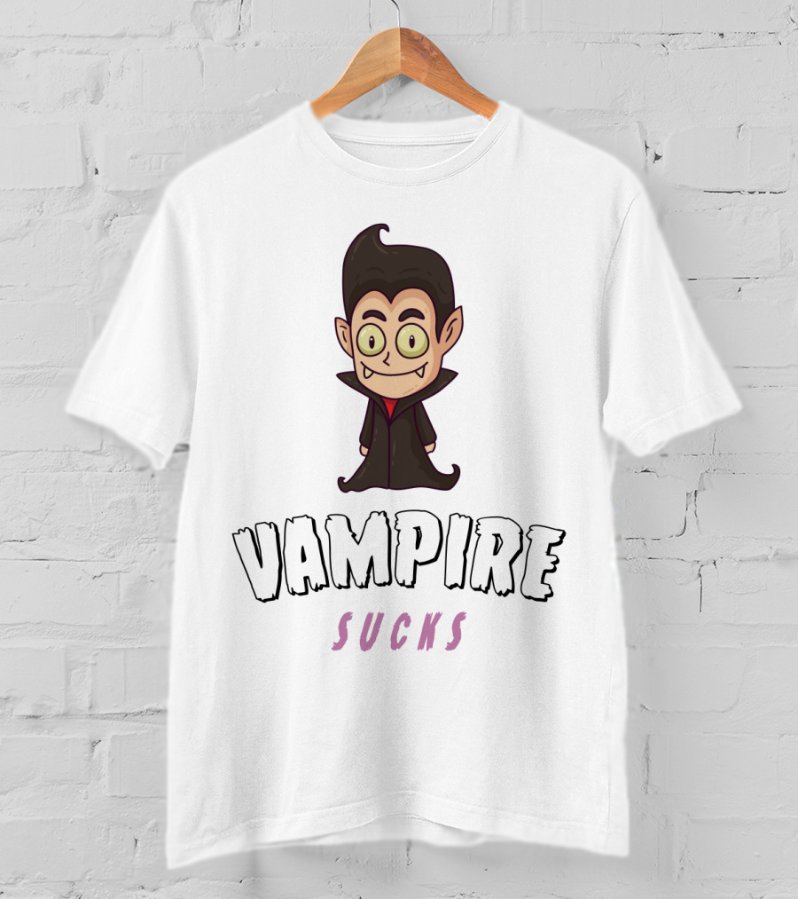 Halloween Season Greetings Vampire Sucks Cartoony Character T-Shirt