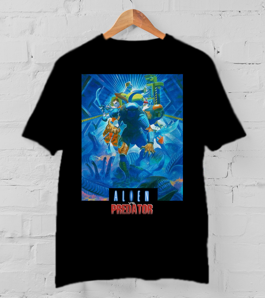 Alien Vs. Predator Retro Video Game Cover T-Shirt