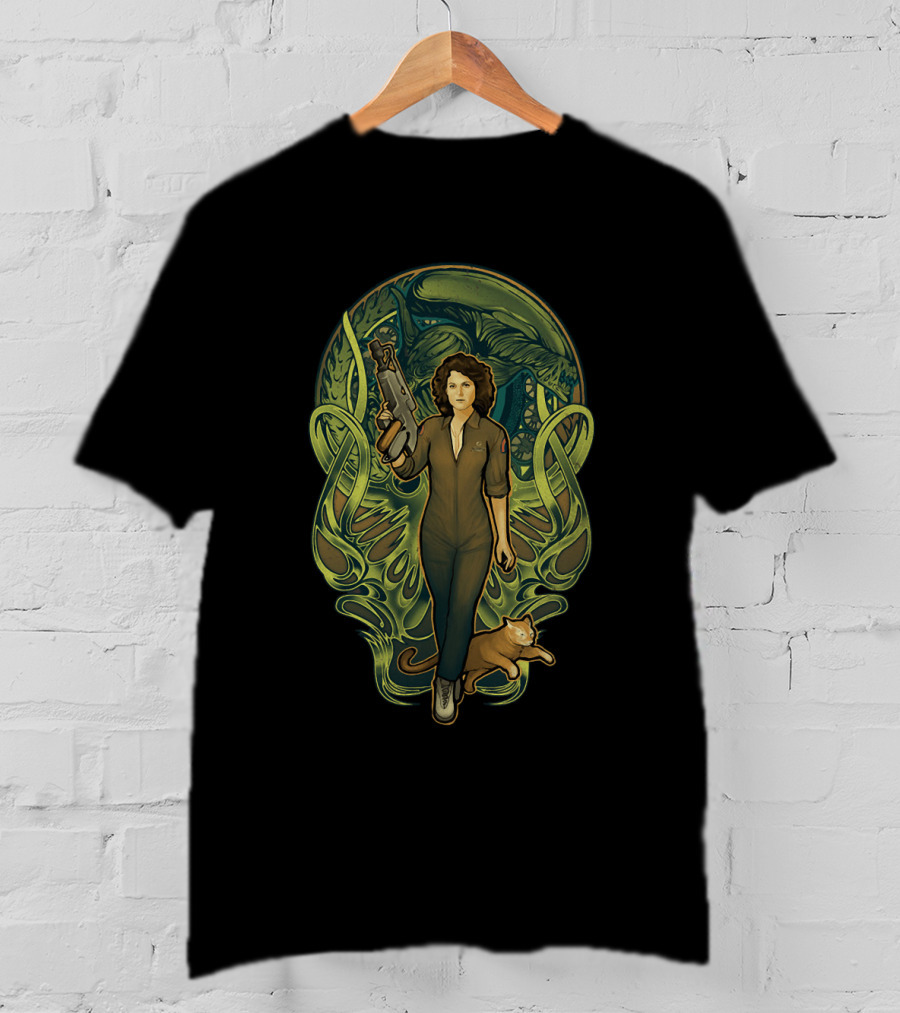 Ripley And Jonesy Xenomorph Encounter T-Shirt