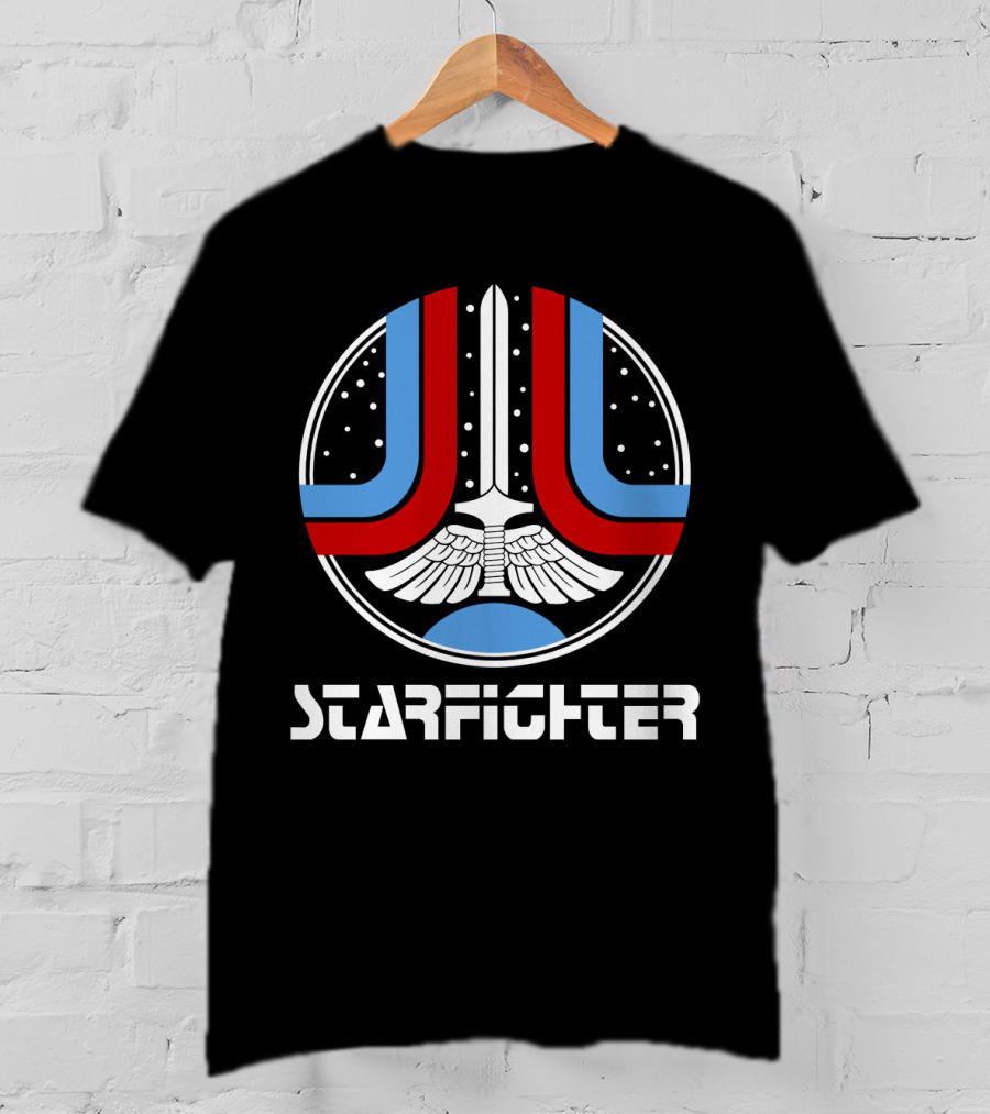 Starfighter 1984 Iconic Sci-Fi Emblem With Sword And Wings T-Shirt