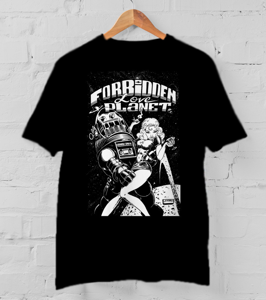 FORBIDDEN LOVE PLANET Sci-Fi Romance Retro Space Adventure T-Shirt