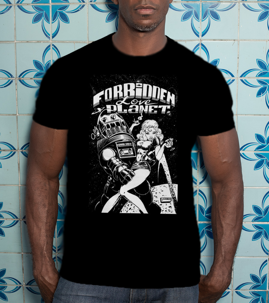 FORBIDDEN LOVE PLANET Sci-Fi Romance Retro Space Adventure T-Shirt