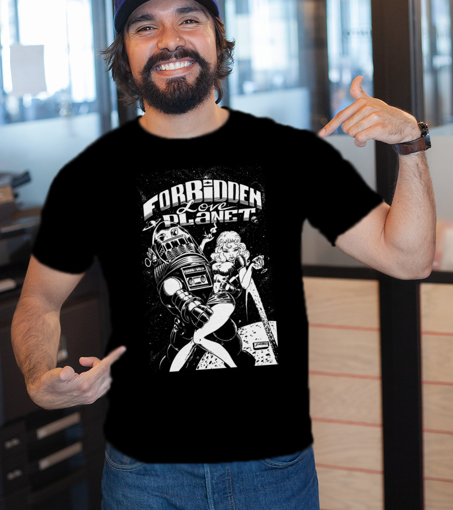 FORBIDDEN LOVE PLANET Sci-Fi Romance Retro Space Adventure T-Shirt