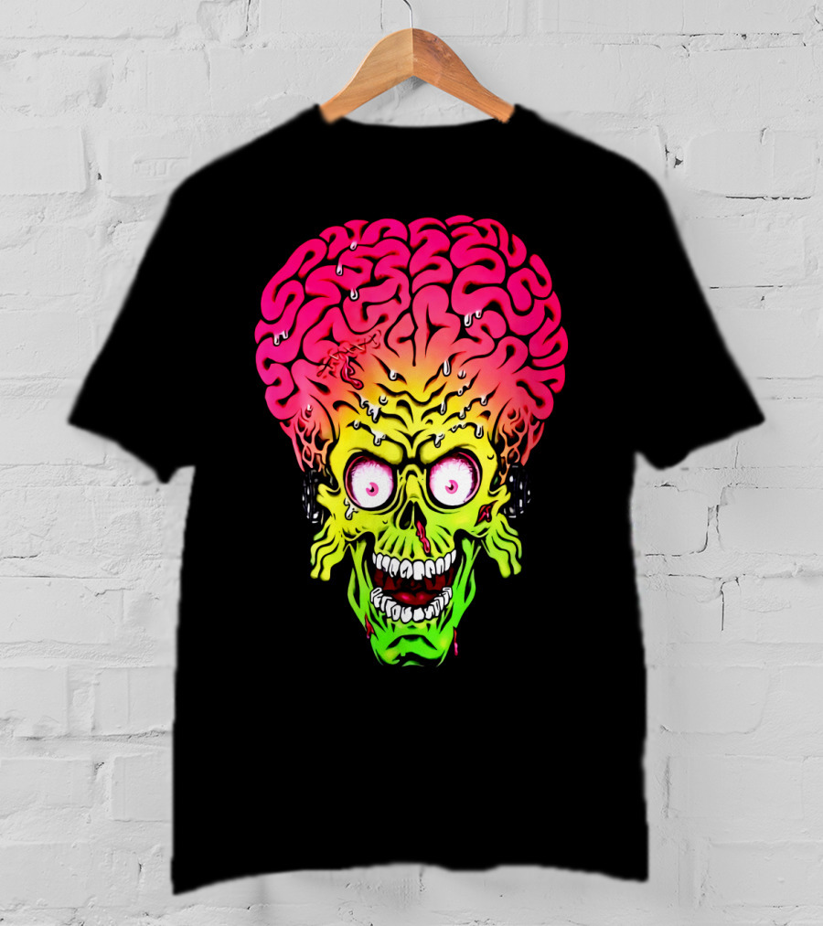 Mars Attacks Alien Brain Zombie Head T-Shirt