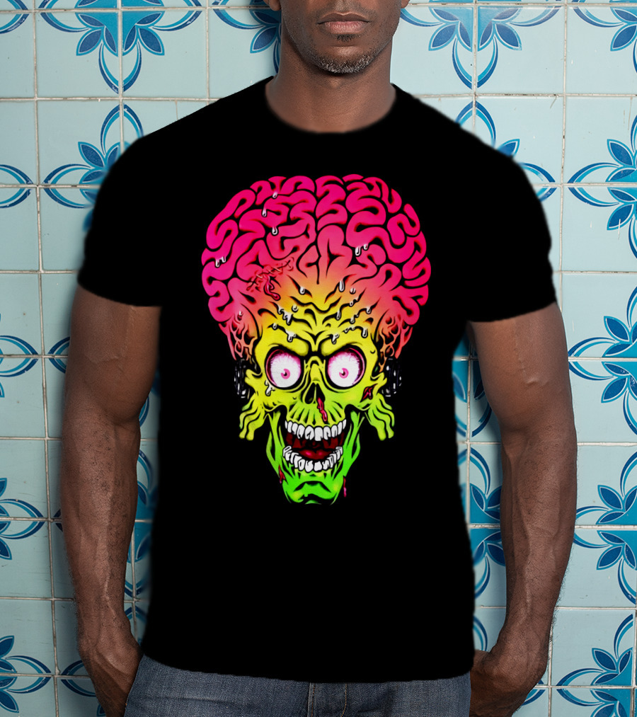 Mars Attacks Alien Brain Zombie Head T-Shirt